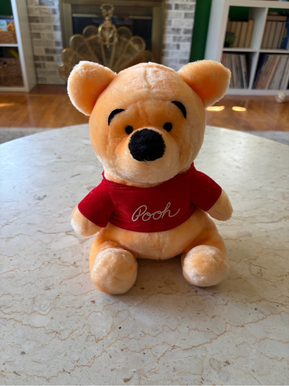 Vintage 10in DisneyLand Winnie the Pooh Plush Toy - Red Shirt